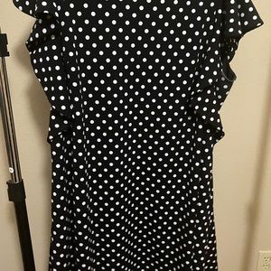 Lane Bryant Black w/ white polka dot dress